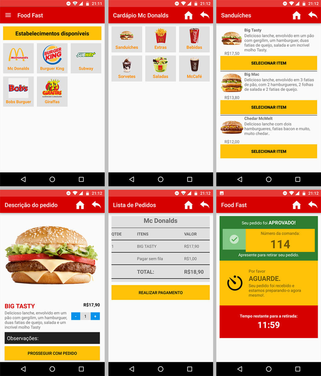 Screenshot do aplicativo Food Fast